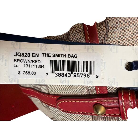 Dooney & Bourke En The Smith Bag JQ820 Brown Red Logo Tote NWT $268 - Picture 6 of 12